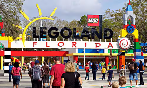 People at the entrance to LEGOLAND Florida Resort